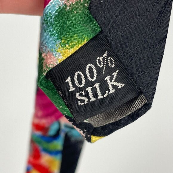 💗3/$30💗 Vintage Belgravia 100% Silk Men's Neck Tie Multicolor Abstract 80s - Picture 5 of 5